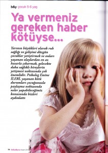 BABY&YOU DERGİSİ-KASIM SAYISI-KİM PSİKOLOJİ-kötü haber çocuk nasıl