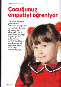 BABY&YOU DERGİSİ-KASIM SAYISI-KİM PSİKOLOJİ-çocuk empati nasıl