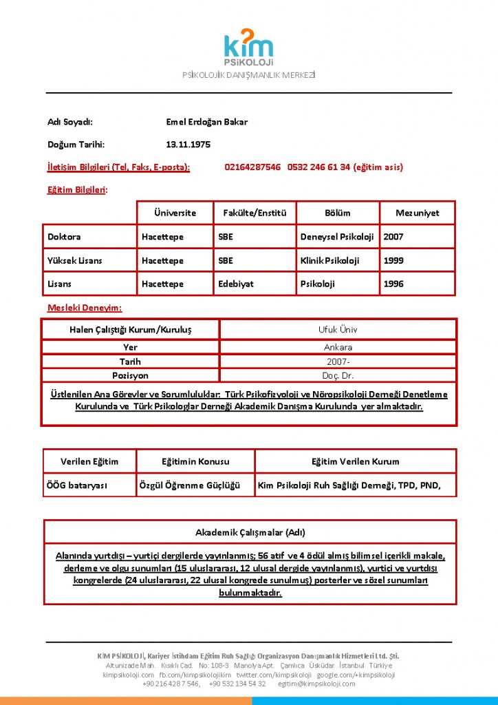 emel erdoğan bakar özgeçmiş
