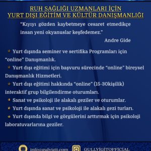 Ruh Sağlığı Branşlarında (Psikoloji, PDR) Yurtdışı Eğitim Danışmanlığı Hizmeti için İşbirliği-Kim Psikoloji 4